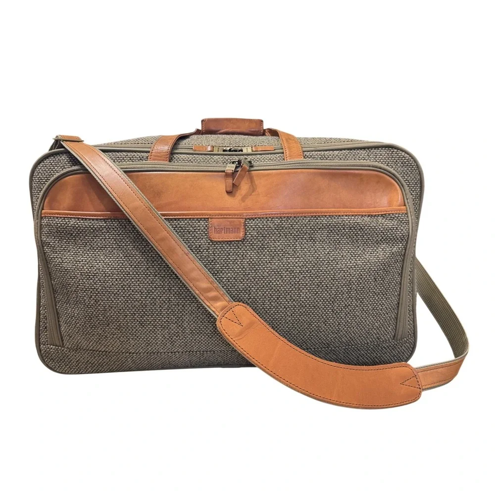 Hartmann Tweed Travel Bag Unisex OS‎ Tan Brown Vintage Belting Leather Carryon